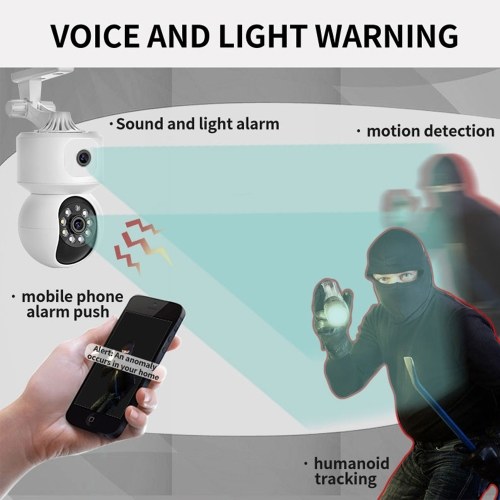 1080P HD Wireless Security Camera WiFi Camera with 360°Motion Tracking IR Night Vision 2-Way Audio 