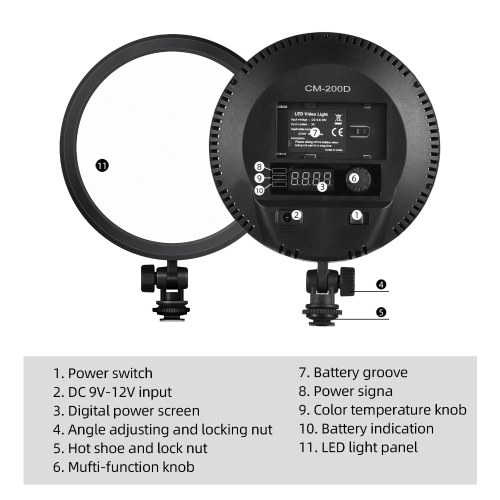 13W Mini Photography Lamp Dimmable LED Light 