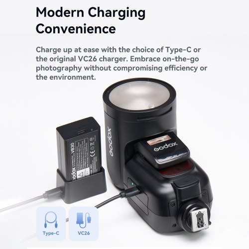 GODOX V1 PRO C 2.4G Wireless Camera Flash Compatible with Canon EOS Cameras 