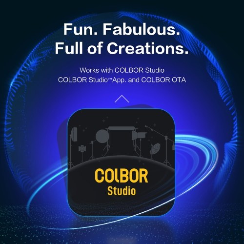 COLBOR CL60R Portable RGB Video Light 65W COB Photography Light with LCD Screen 13 FX Special Effects Cooling System 