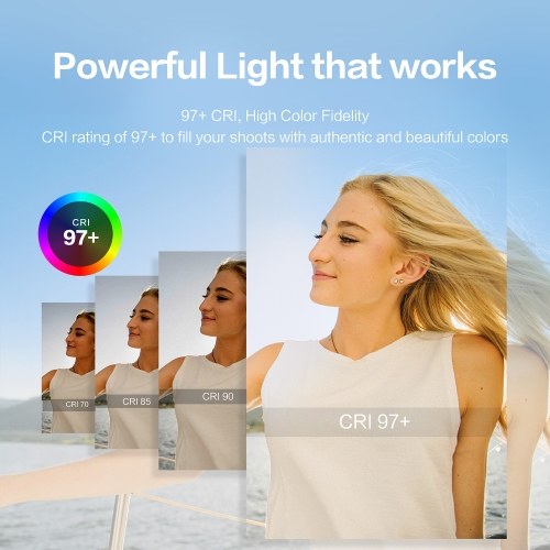 COLBOR CL60R Portable RGB Video Light 65W COB Photography Light with LCD Screen 13 FX Special Effects Cooling System 