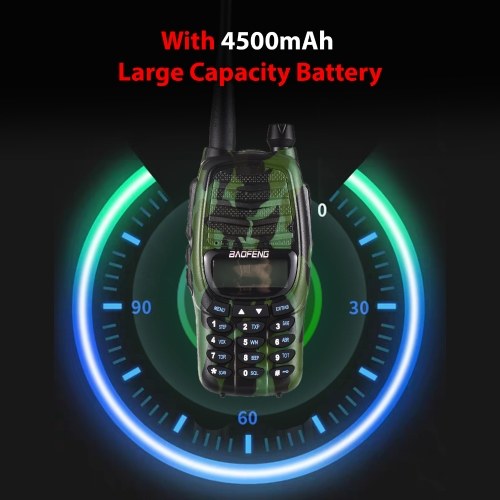 BAOFENG BF-UV6HP 10W Walkie Talkie Interphone VHF UHF Dual Band 128 Channels FM Receiving with 4800mAh Battery LCD Screen Flashlight 