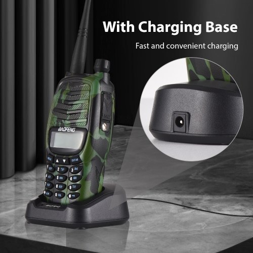 BAOFENG BF-UV6HP 10W Walkie Talkie Interphone VHF UHF Dual Band 128 Channels FM Receiving with 4800mAh Battery LCD Screen Flashlight 