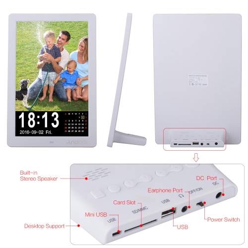 Andoer 12" LED HD Digital Photo Picture Frame 1280 * 800 Desktop Frame