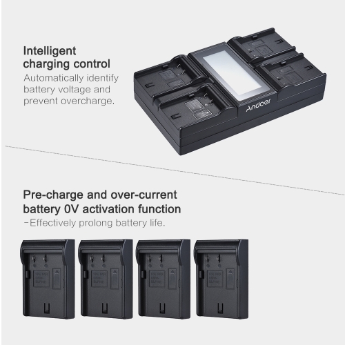 

Andoer DMW-BLF19E 4-Channel LCD Digital Camera Battery Charger