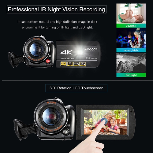 

Andoer AC3 4K UHD 24MP Digital Video Camera Camcorder
