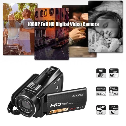 

Andoer HDV-V7 PLUS 1080P Full HD 24MP Portable Digital Video Camera Camcorder