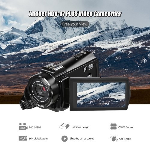 

Andoer HDV-V7 PLUS 1080P Full HD 24MP Portable Digital Video Camera Camcorder