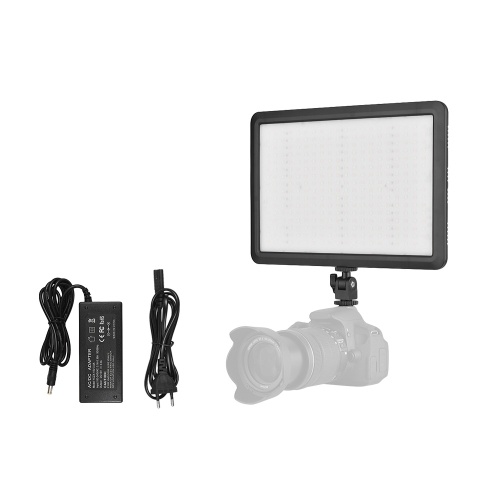 

Andoer Super Slim LED Light Panel On Camera Video Light Brightness Dimmable Bi-color Temperature 3200K-5600K with Power Cable Hot Shoe Mount for Photo Studio Portrait Photography