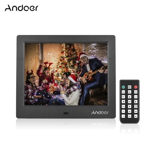 

Andoer C805 8 Inches Compact LED Digital Photo Frame Desktop Album 1024 * 768 4:3 Supports Music/ Video/ Clock/ Calendar Functions with Remote Control