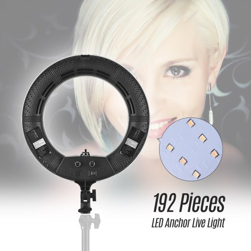 

LED Ring Light 192 Pieces LEDs Anchor Live Light 3200K to 5500K Color Temperature 38W Power Ring Video Lamp for Makeup Camera Phone Video Shooting Pink