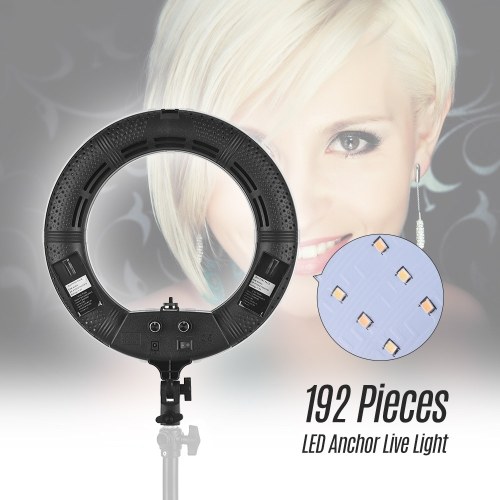 LED Ring Light 192 Pieces LEDs Anchor Live Light 3200K to 5500K Color Temperature 38W Power Ring Video Lamp for Makeup Camera Phone Video Shooting Pink