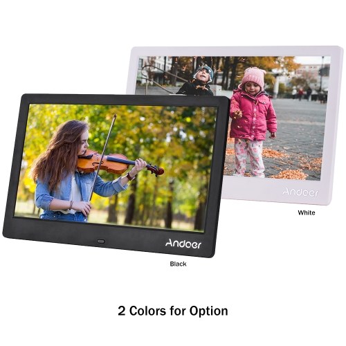 

Andoer 12.5 Inch Digital Photo Frame Narrow Border 1366*768 High Resolution EDP Wide Viewing Angle Display Support Music Video Clock Calendar Alarm Clock Scroll Subtitle Function with Remote Control