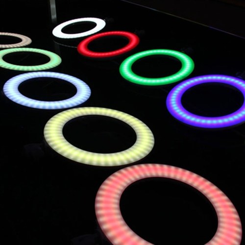 

14" RGB Multicolor LED Ring Light 240pcs LEDs Stepless Lighting Dimmable Fill Light Lamp for Selfie Makeup Camera Phone Video Shooting