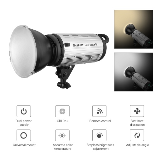 NiceFoto LED-1500B II Photography LED Video Light Lamp