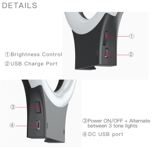 

DC5V 16.7W Fill Light Selfie Camera Lamp