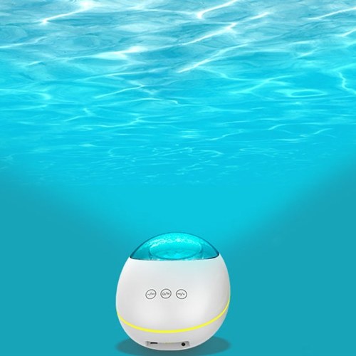 Night Light Projector Ocean Wave Bluetooth Music Player TF Card Reading Remote Control Timer AUX IN for Mobile Phone Computer