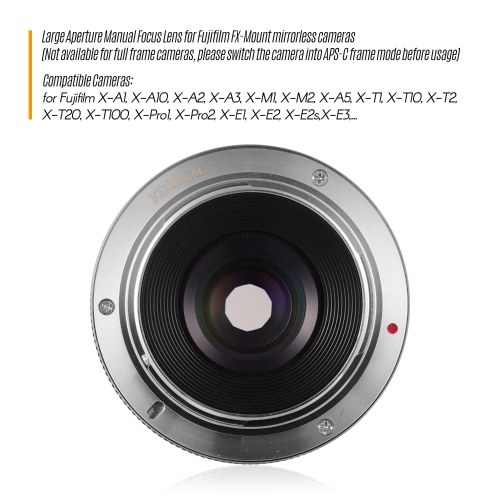 Andoer 35mm F1.6 Manual Focus Lens Large Aperture Compatible with Fujifilm Fuji X-A1/X-A10/X-A2/X-A3/X-AT/X-M1/X-M2/X-T1/X-T10/X-T2/X-T20/X-Pro1/X-Pro2/X-E1/X-E2/X-E2s FX-Mount Mirrorless Cameras 