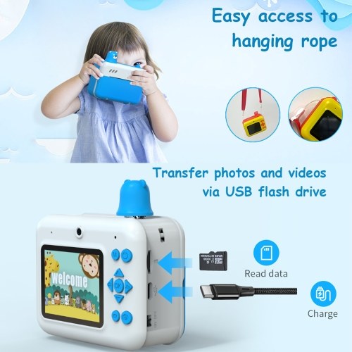 H80 2.36 Inch IPS Screen 1080P Digital Camera Kids Instant Print Camera 
