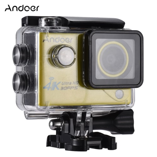 Andoer 4K 30FPS 60FPS 1080P Full HD DV 2.0in LTPS LCD de pantalla Wifi impermeable DVR 170 ° de ángulo amplio al aire libre cámara de acción Deportes videocámara de la cámara de vídeo digital de coches