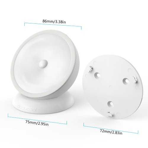 

dodocool 0.5W 5 LED Автоматическое движение и светочувствительный Белый Night Light USB аккумуляторных или батарейки 2 Режимов Ill