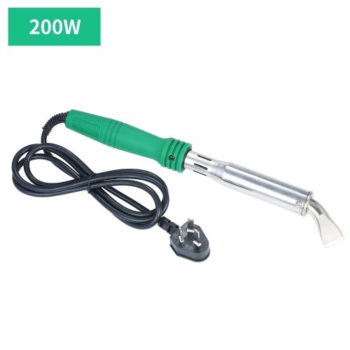 Industrial Electric Soldering Iron Portable External Heating Rubber Handle Soldering Iron High Power Constant Temperature Bent Nozzle Welding Tool Green 200W