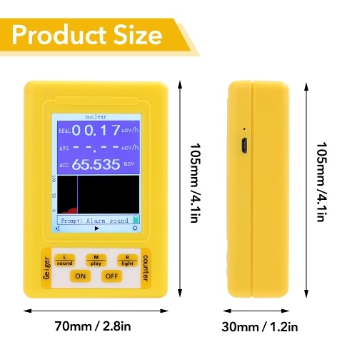 

BR-9C 2-in-1 Handheld Portable Digital Display Electromagnetic Radiation Nuclear Radiation Detector Geiger Counter Full-functional Type Tester