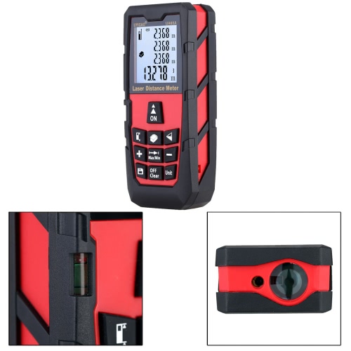 

60m Digital Laser Distance Meter Handheld Laser Range Finder Measure Distance Area Volume Self-calibration Level Bubble Electronic