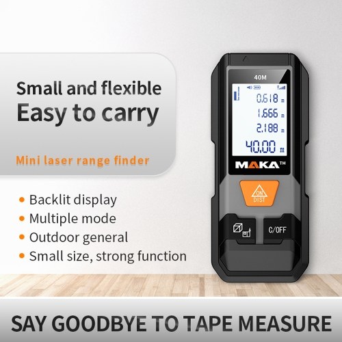 

MAKA MK202 Infrared Distance Meter High Accuracy Laser Meter Handheld Electronic Ruler Mini Accurate Distance Measuring Equipment Portable Range Finder
