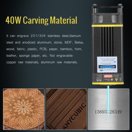 

40W Laser Module Kit 448-462nm Continuous Laser Cutting Engraving Module Blue Light TTL Module Set for Laser Engraving Machine Cutting Tool Super Fast All Metal Engravable