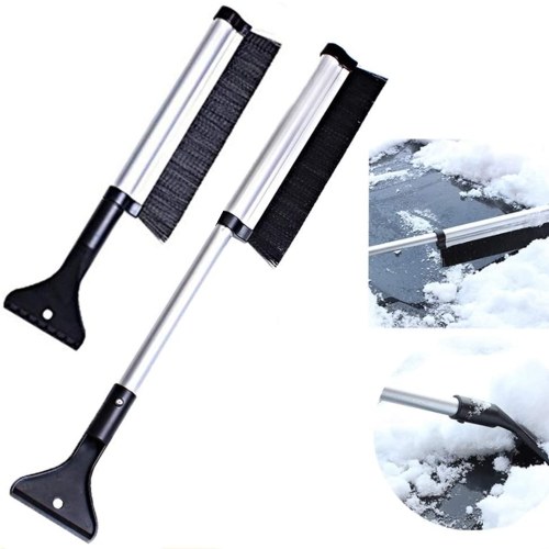 Brosse à neige extensible pour grattoir à glace avec tête de pelle ABS Déneigement sans rayures pour voitures Camions Fenêtres Pare-brise Grattage de verre Outil de déglaçage