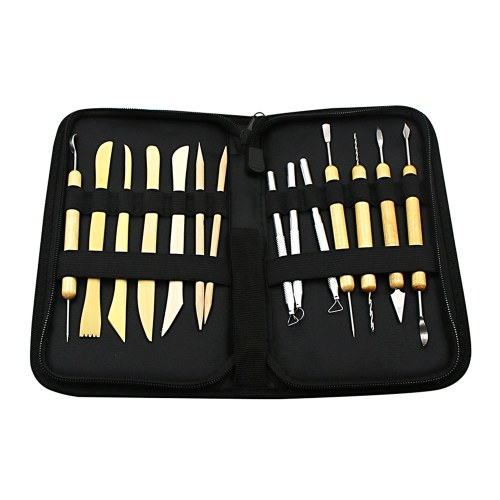 14-Piece Carving Tool Set Kit Sculpting Tools with Comfortable Grip Handle Carrying Bag for Ceramics Pottery Clay Sculpting Modeling