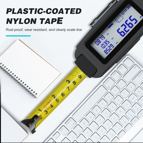 

MiLESEEY DT20 3-in-1 Digital Laser Measure Tape Power Tape Laser Distance Meter 98ft Laser Measurer with 16ft Tape Measurer 2.0-inch LCD Display Distance Measure Gauge Laser Range Finder