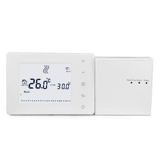 

HY05RF 433Hz Multifunctional LCD Touched Screen Intelligent Thermostat Wall-hung Boiler Thermostat Home Temperature Controller