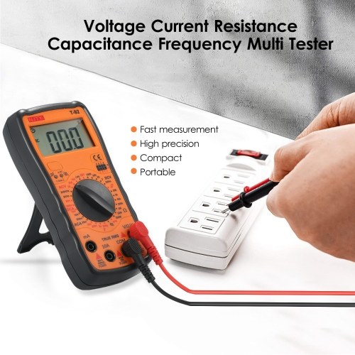 

NJTY True RMS 2.6-inch LCD Digital Multimeter Universal Meter Multipurpose Measuring AC/DC Current AC/DC Voltage Resistance Capacitance Frequency hFE Diodes and Buzzer Live Wire Detection
