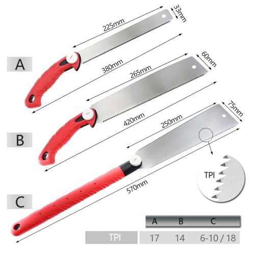 

Multifunction Hand Saw TRP Handle Felling Saw Handheld Woodworking Tool for Tenon Wood Bamboo Plastic Cutting