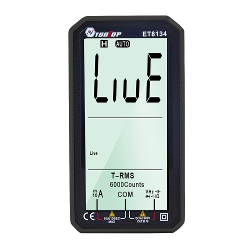 TOOLTOP ET8134 Portable 4.7 Inch LCD Screen Multimeter Direct Current Voltage Current AC Voltage Current Measurement Capacitance Resistance Measuring Multifunction Multimeter Backlight Function 