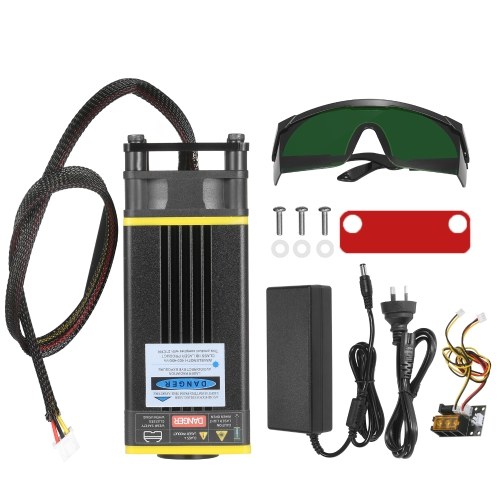 

40W Laser Module Kit 450nm Blue Laser Fixed Focal Length Laser Head Cutting Module for Laser Engaver CNC Mill Wood Router 3D Printer 2 PIN 3 PIN Cable and Power Supply Included
