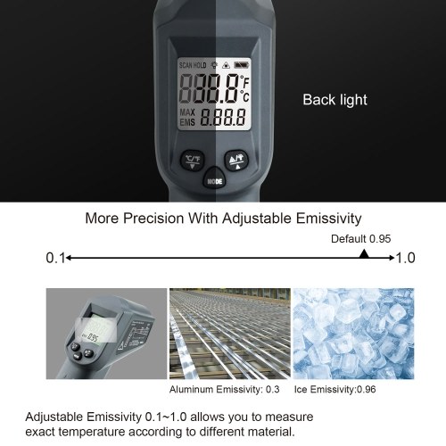 

Digital Thermometer S-ingle Laserline Non-Contact Object Temperature Measurement Tool Handheld ℃ ℉ Switchable Measuring Device