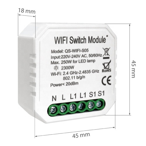 Tuya WiFi Intelligent Module Switch Modification Module Intelligent Home DIY Tool APP/Voice Control Compatible with Alexa Google Home