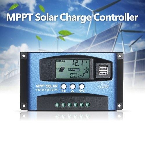 

KKmoon 100A MPPT Solar Charge Controller Dual USB LCD Display Auto Solar Cell Panel Charger Regulator