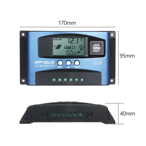 

KKmoon 30A MPPT Solar Charge Controller Dual USB LCD Display Auto Solar Cell Panel Charging Regulator