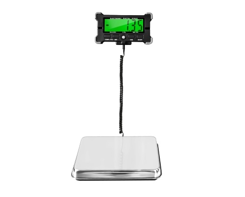 Balança postal eletrônica de 440 libras Balança digital de precisão integrada em aço inoxidável de 0,05 kg com visor LCD com luz de fundo Balanças de envio com desligamento automático / Retenção de dados / Tara / Contagem