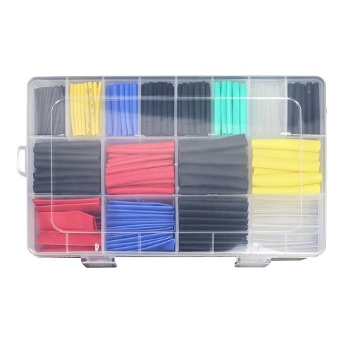 

530PCS Convenient Flames Retardant Heat Shrinkable EVA Tubes Wire Protections Tubes Insulated Heat-Shrinkable Tube Color Tube Set with Box