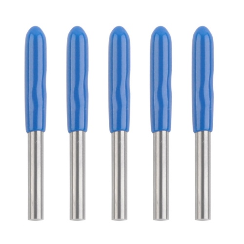 

60 Degree Spiral Engraving End Mill Router Bit V-Groove Carving Cutter 3D Engraving Bit with Flat Bottom 1/8 in Shank, 5 Pcs
