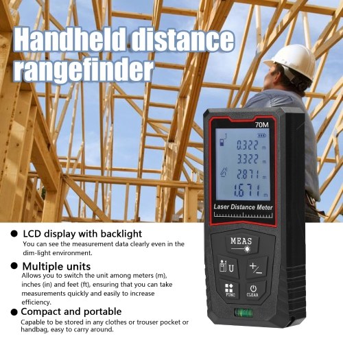 

Red Light Handheld LCD Display Digital High Accuracy Measure Rangefinder Distance Meter Building Measurement Device Ruler Test Tool With Backlight