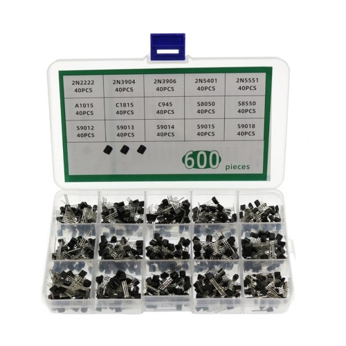 

200PCS TO-92 NPN P-NP P-ower Transistor 10 Types Values Kit Set BC337/ BC327/ 2N222/ 2N2907/ 2N3904/ 2N3906/ S8050/ S8550/ A1015/ C1815 with Assorted Storage Box Portable