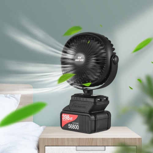 Mini Portable Lithium Electric Fan Outdoor Camping Fan Low Noise 360°Rotatable 2 Speed Levels 3.0Ah Battery 