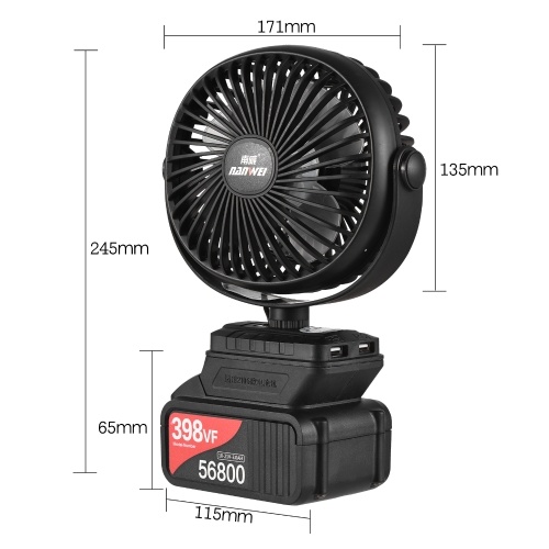 Mini Portable Lithium Electric Fan Outdoor Camping Fan Low Noise 360°Rotatable 2 Speed Levels 3.0Ah Battery 