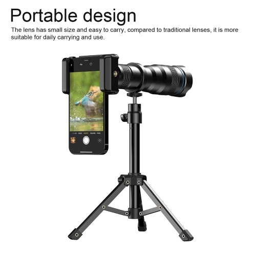 Portable Universal Clip-on Type External Telephoto Lens 36X Optical Magnification Mobilephone Lens Multifunctional Auxiliary Tool for Daily Photography 